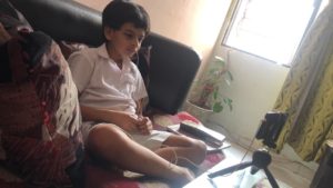 School dress at virtual class