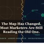 A digital map showing AI search citation layers replacing traditional Google search results